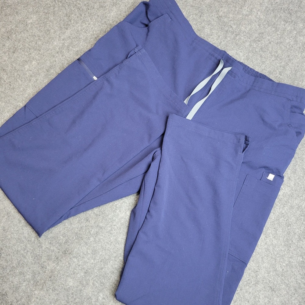 Figs Scrubs Pants Mens 2XL Blue Stretch Technical Collection Cairo Cargo Pockets